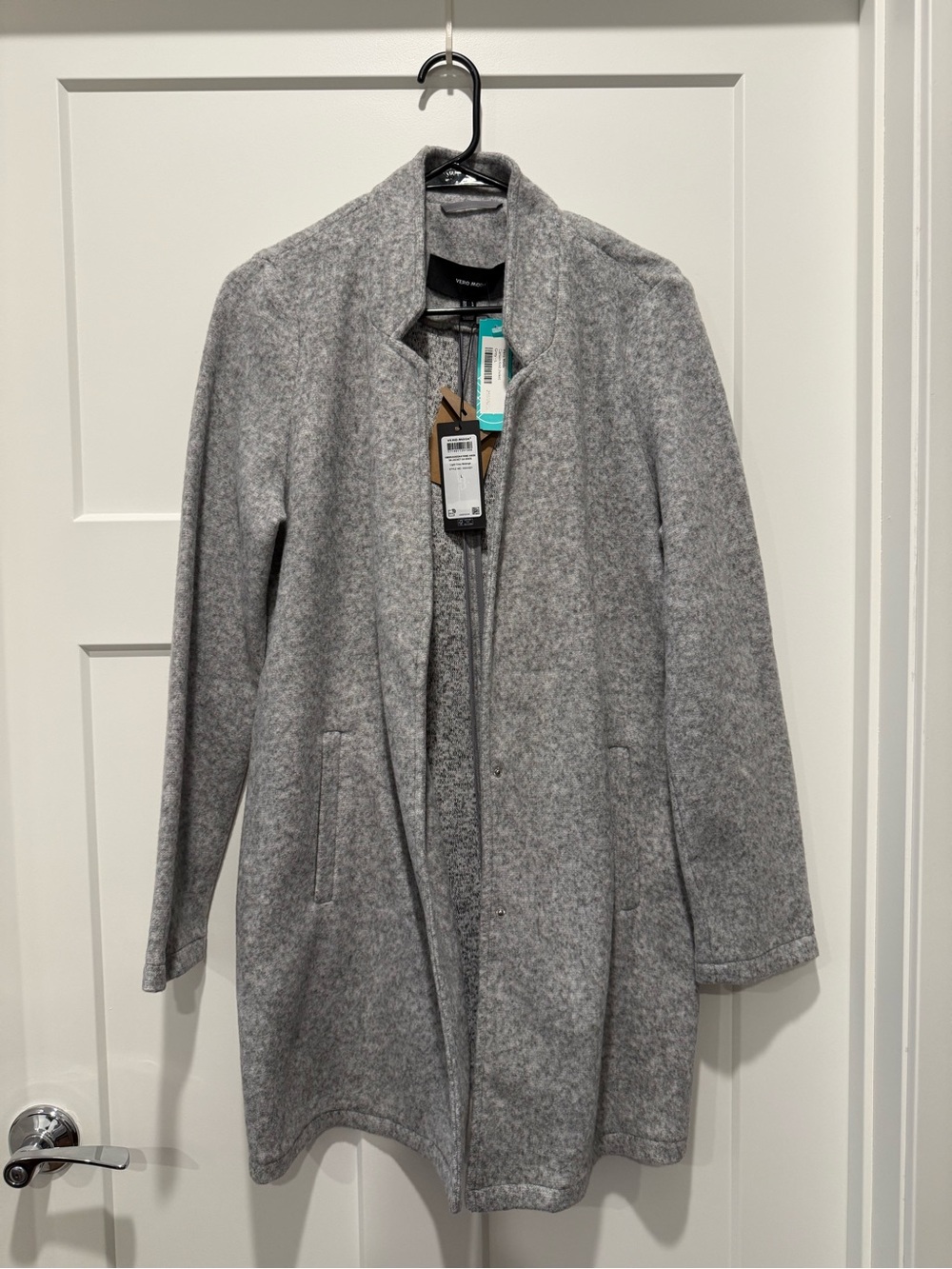 Vero Moda Light Grey Open-Front Trench Coat